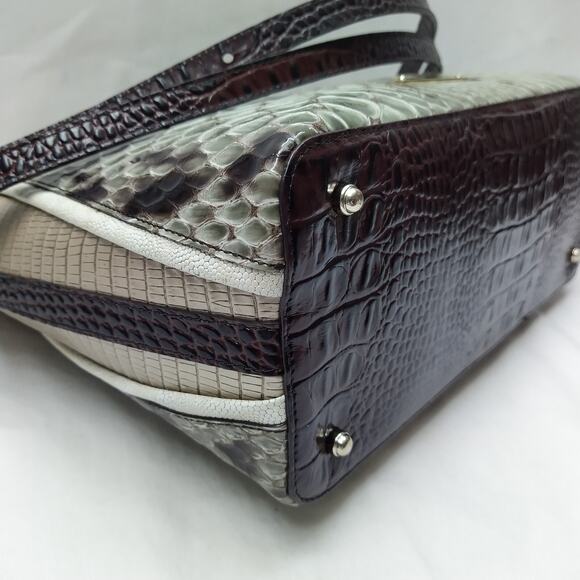 Brahmin Duxbury Stone Carlisle Python Embossed Satchel Bag - Picture 13 of 16